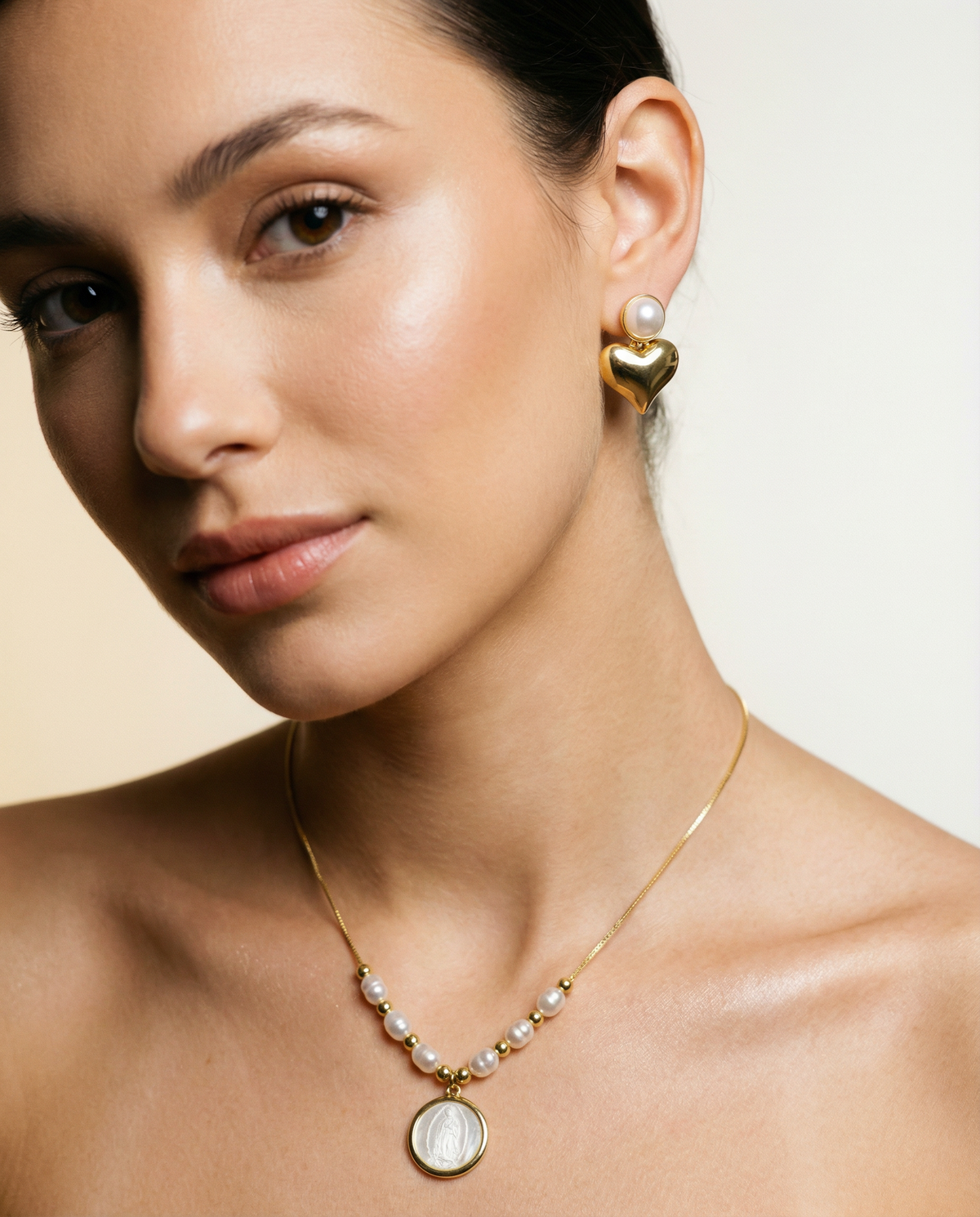 Catholic Pearl Jewelry Set