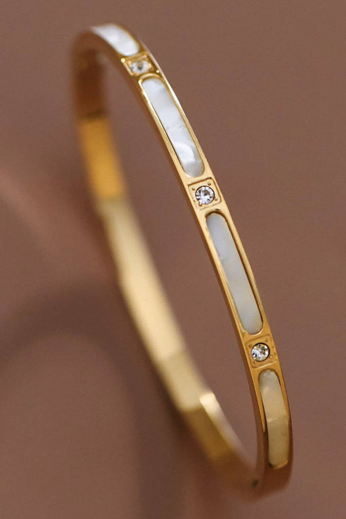 18K Gold Plated Waterproof Stainless Steel Bangle - 7604: S0OX3T7604