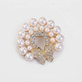 Glistening Pearl and Rhinestone Butterfly Brooch/ 4.0*4.0CM