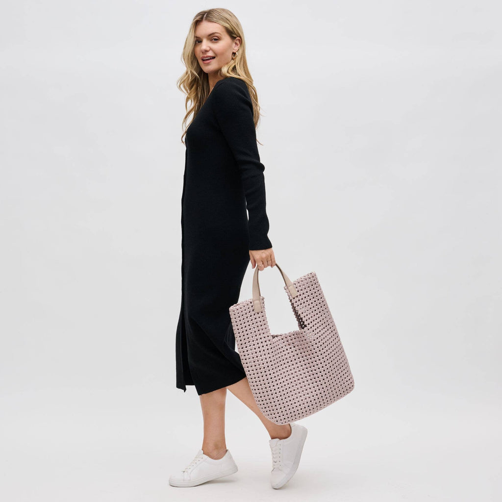Zenith Zen Hand Woven Knot Tote: Nude