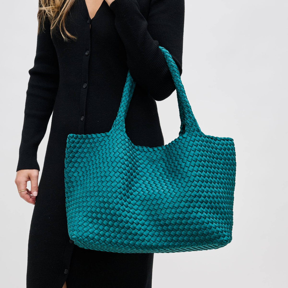 Sky's The Limit Large Woven Neoprene Tote: Forest