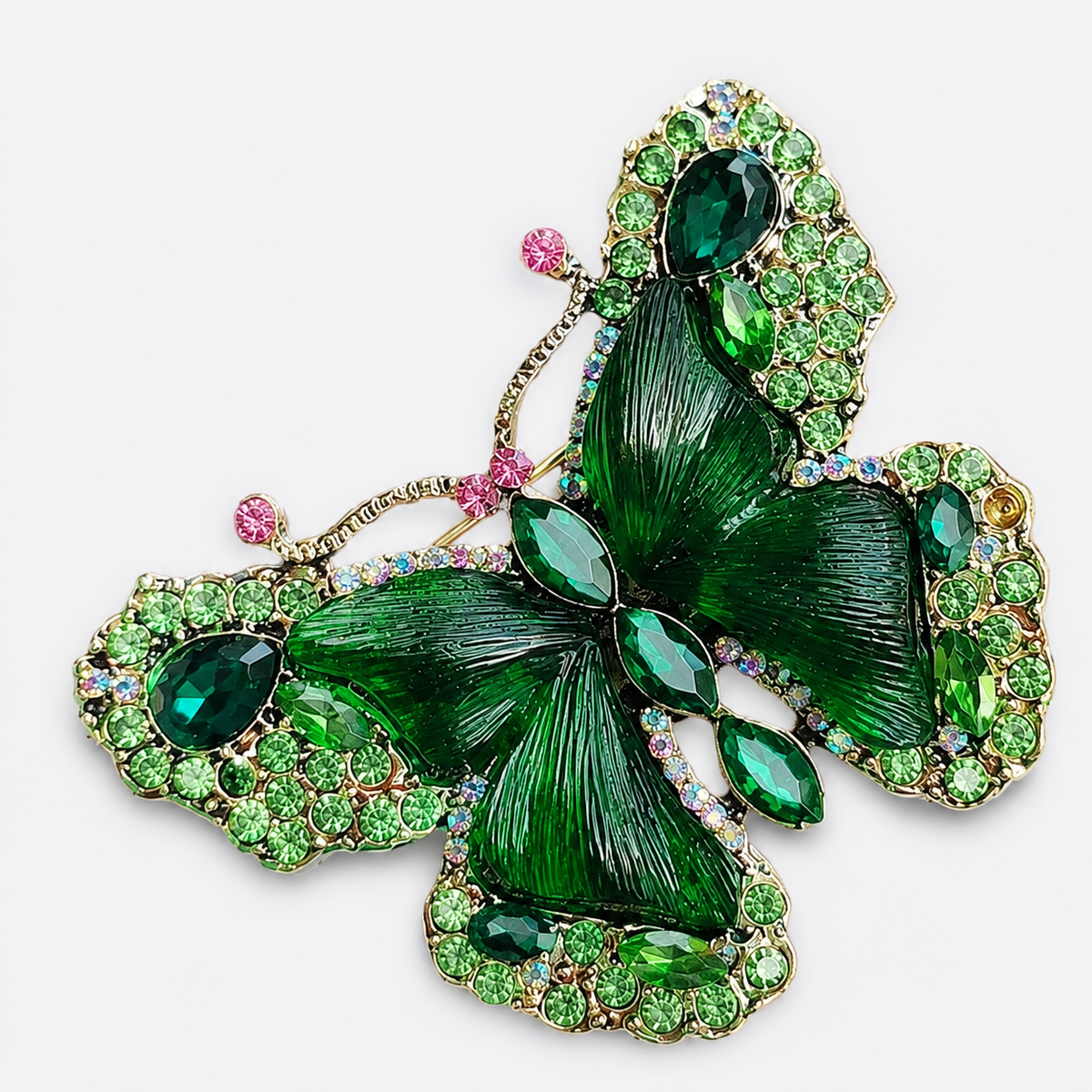 Large Crystal Butterfly Statement Brooch: A3