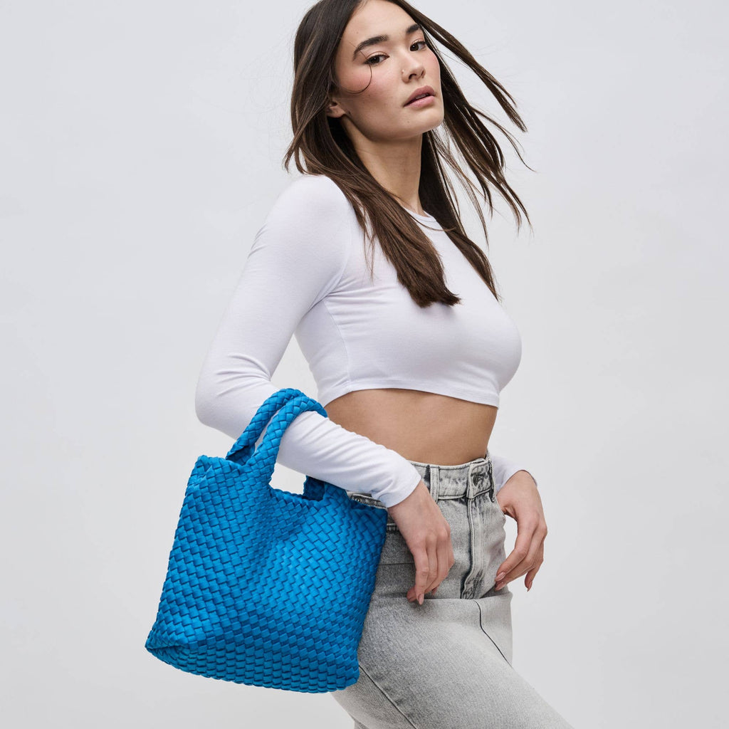 Sky's The Limit Small Woven Neoprene Crossbody: Ocean