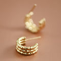 18K Gold Plated Waterproof Stainless Steel Hoop Earrings - 7366: S0OX3T7366