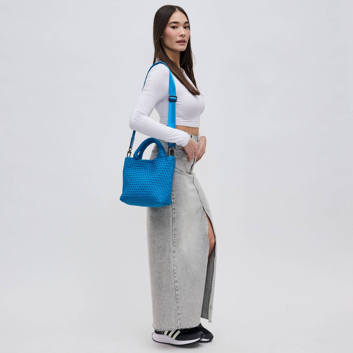 Sky's The Limit Small Woven Neoprene Crossbody: Ocean