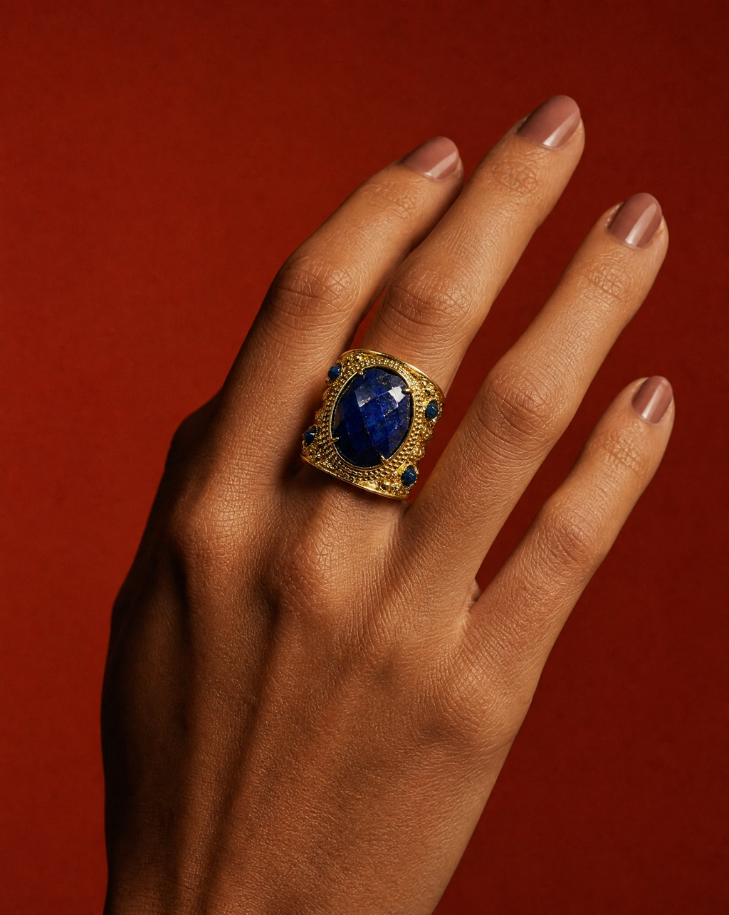Lapis Lazuli Chunky Statement Ring