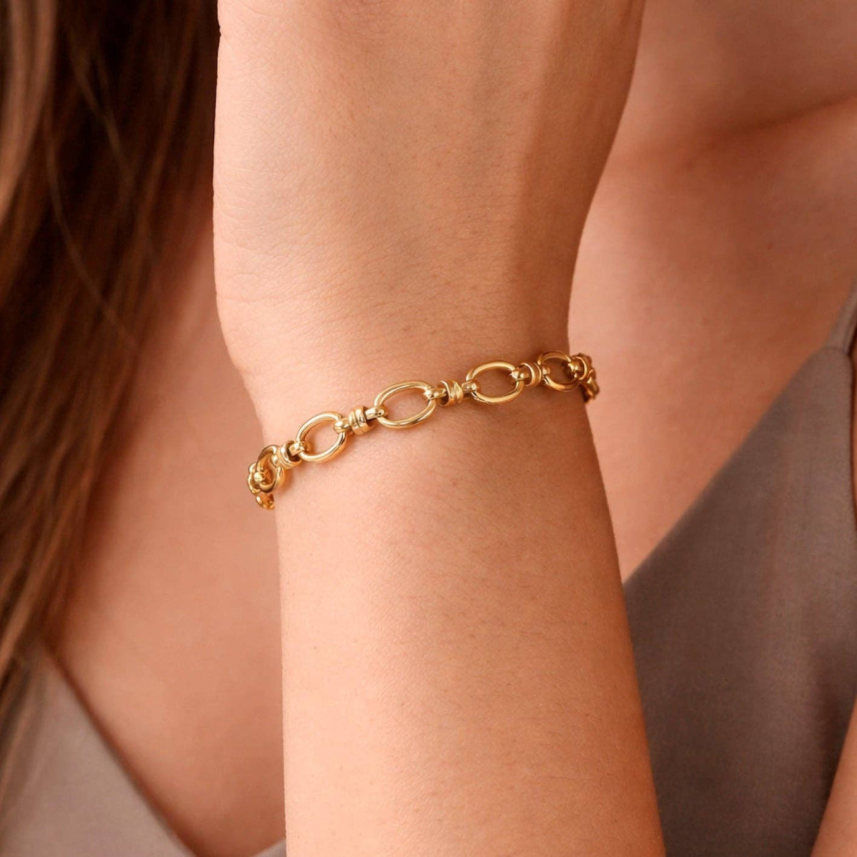 18K Gold Plated Waterproof Stainless Steel Chain Bracelet