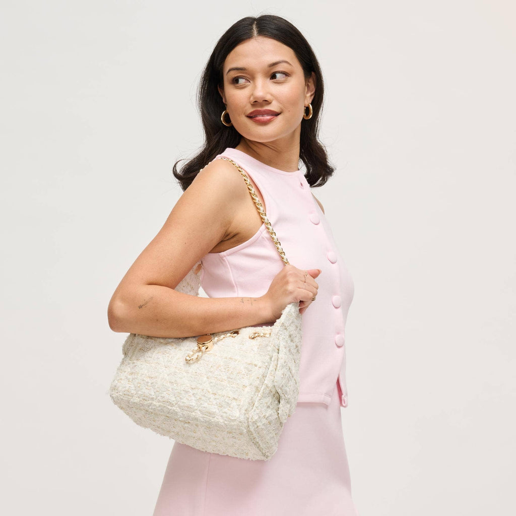 Paisely Shoulder Bag: White