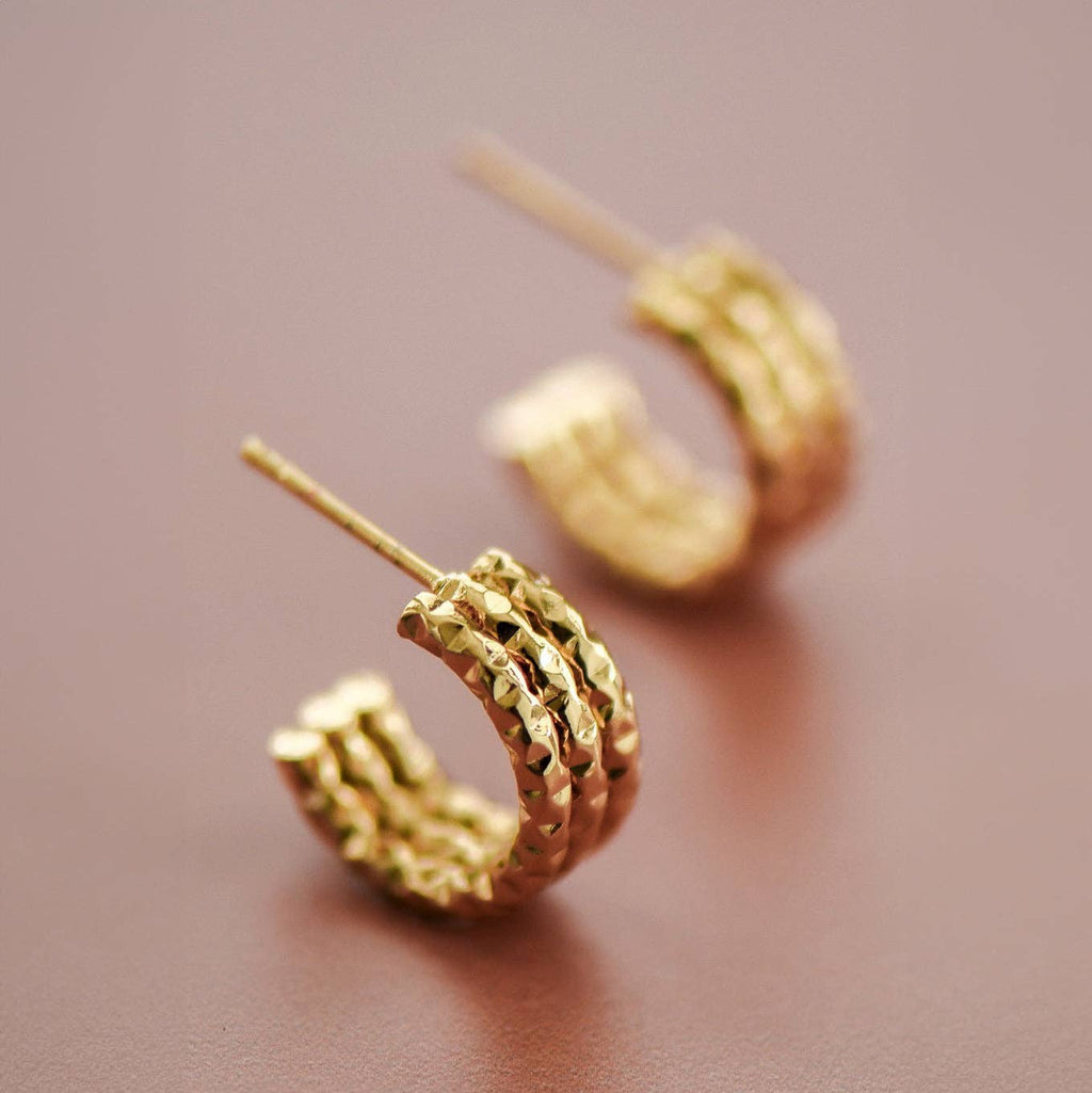 18K Gold Plated Waterproof Stainless Steel Hoop Earrings - 7366: S0OX3T7366