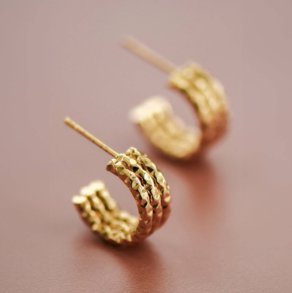 18K Gold Plated Waterproof Stainless Steel Hoop Earrings - 7366: S0OX3T7366