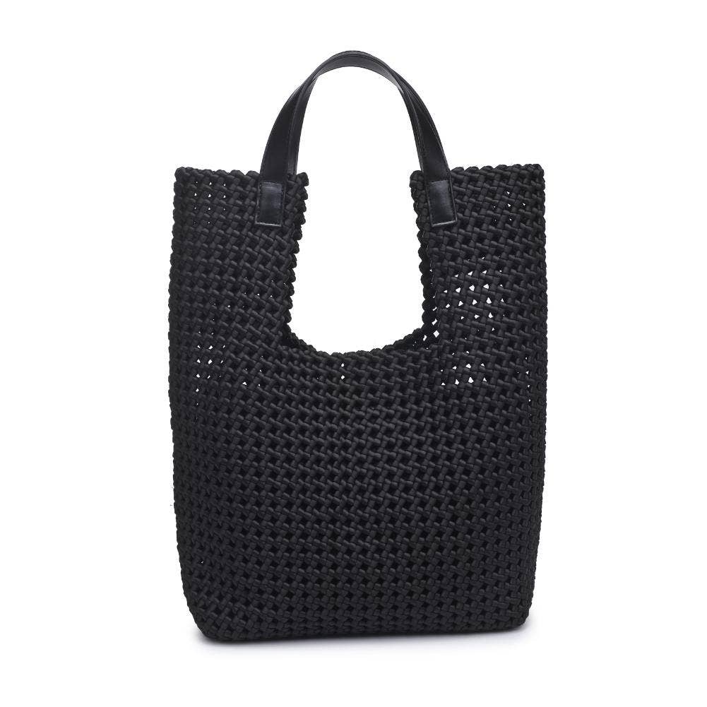 Zenith Zen Hand Woven Knot Tote: Black