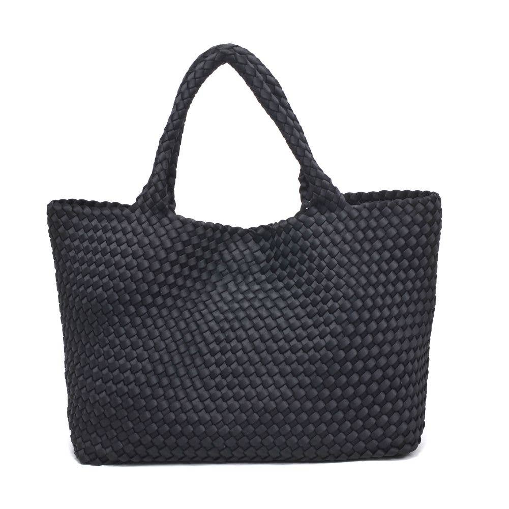 Sky's The Limit Large Woven Neoprene Tote: Black