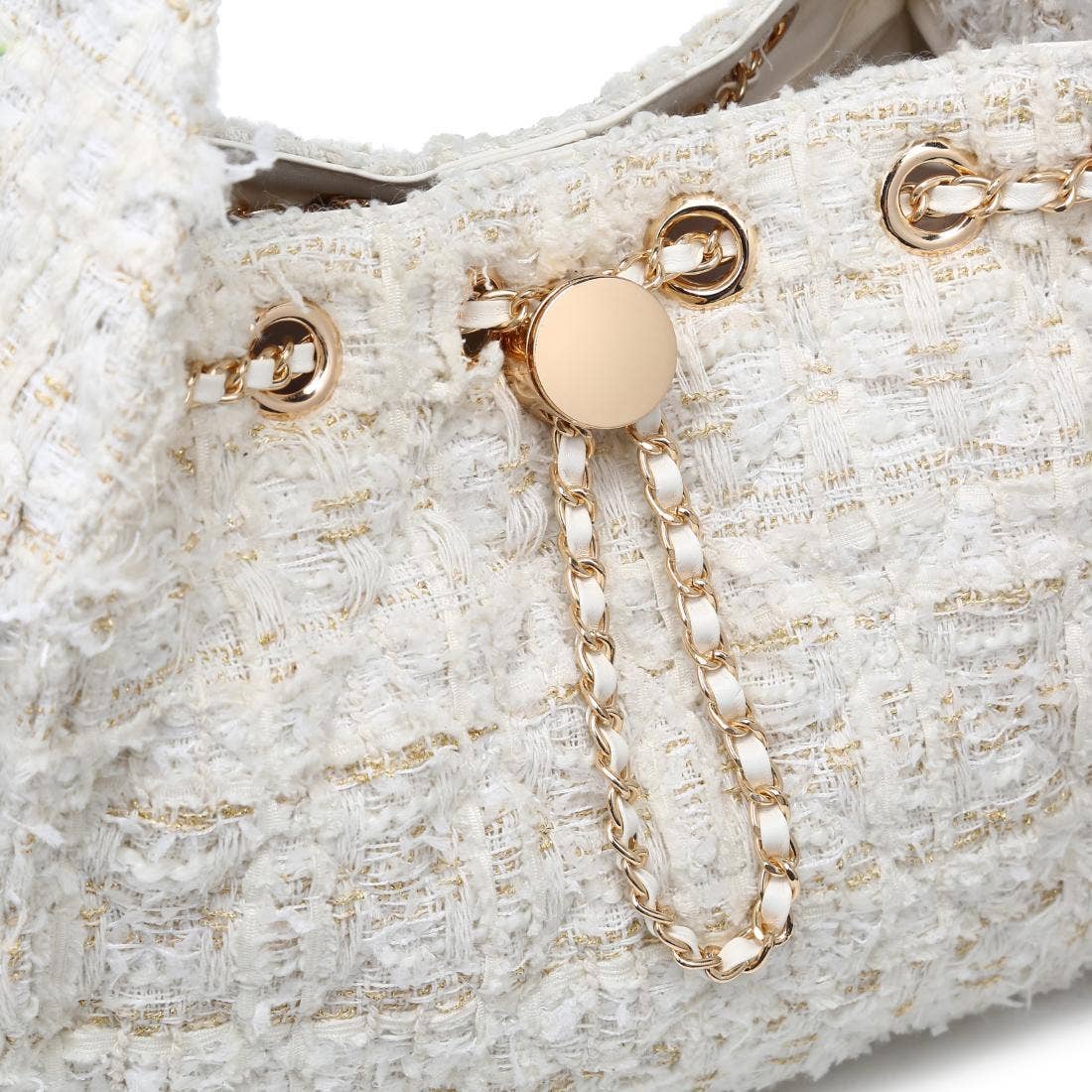 Paisely Shoulder Bag: White