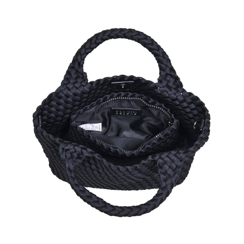 Sky's The Limit Small Woven Neoprene Crossbody: Black