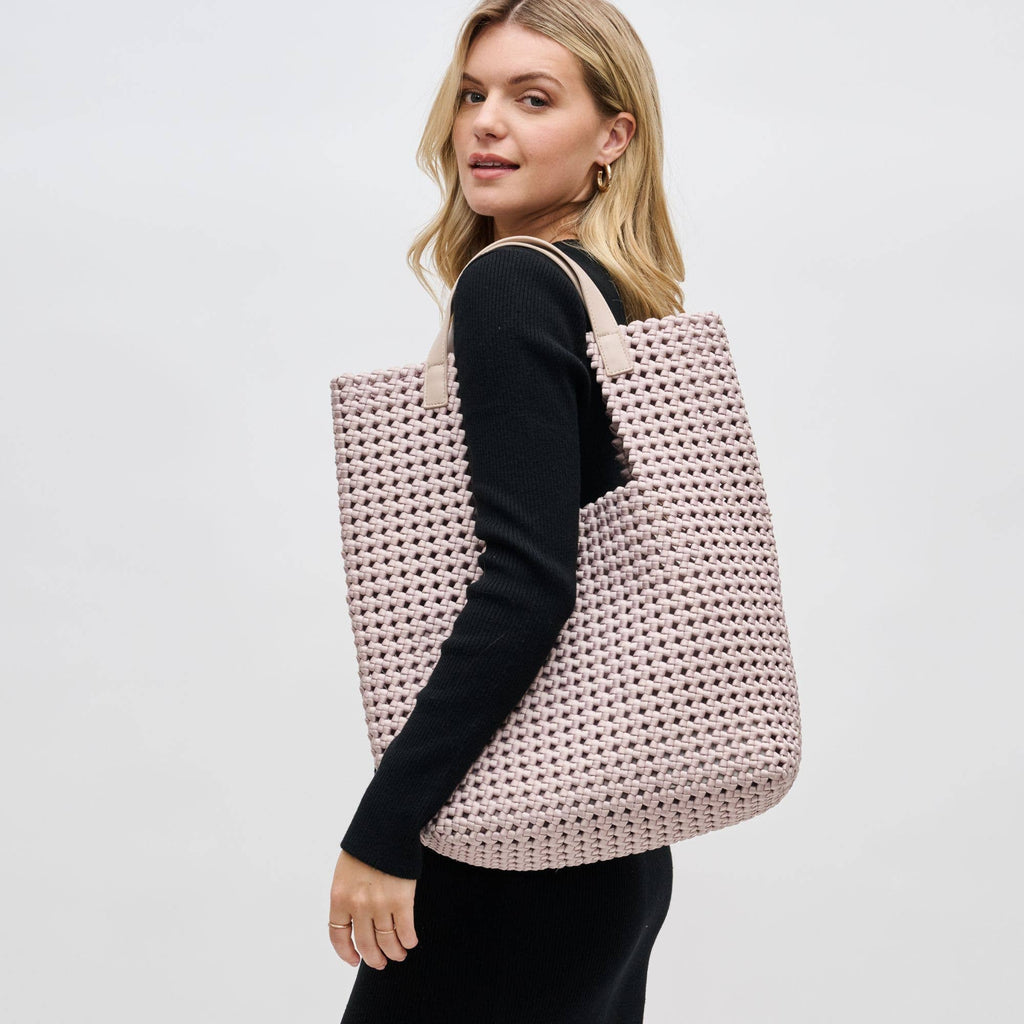 Zenith Zen Hand Woven Knot Tote: Nude