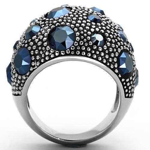 High polished (no plating) Stainless Steel Ring with Top Grade Crystal  in Montana: 10