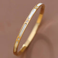 18K Gold Plated Waterproof Stainless Steel Bangle - 7604: S0OX3T7604