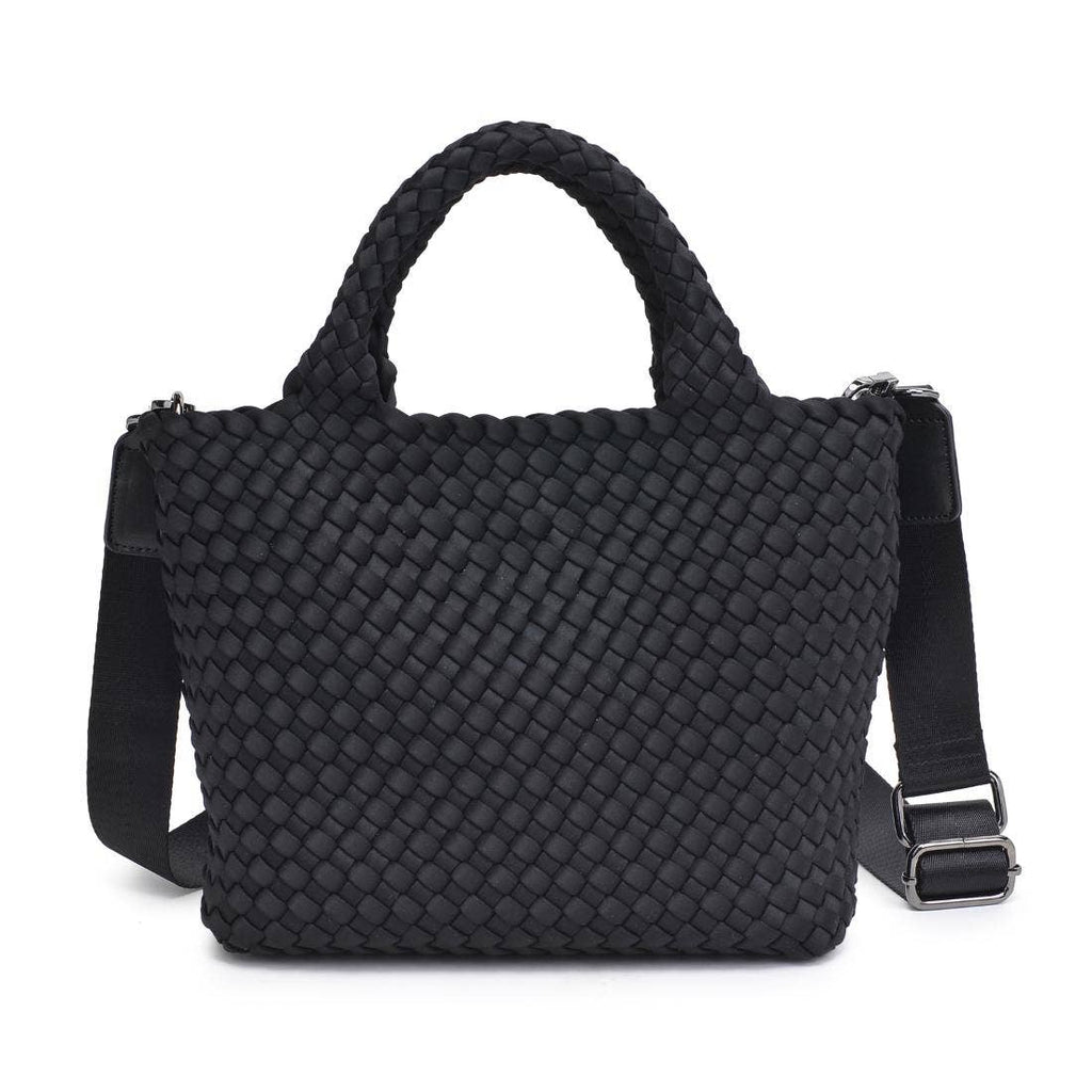 Sky's The Limit Small Woven Neoprene Crossbody: Black