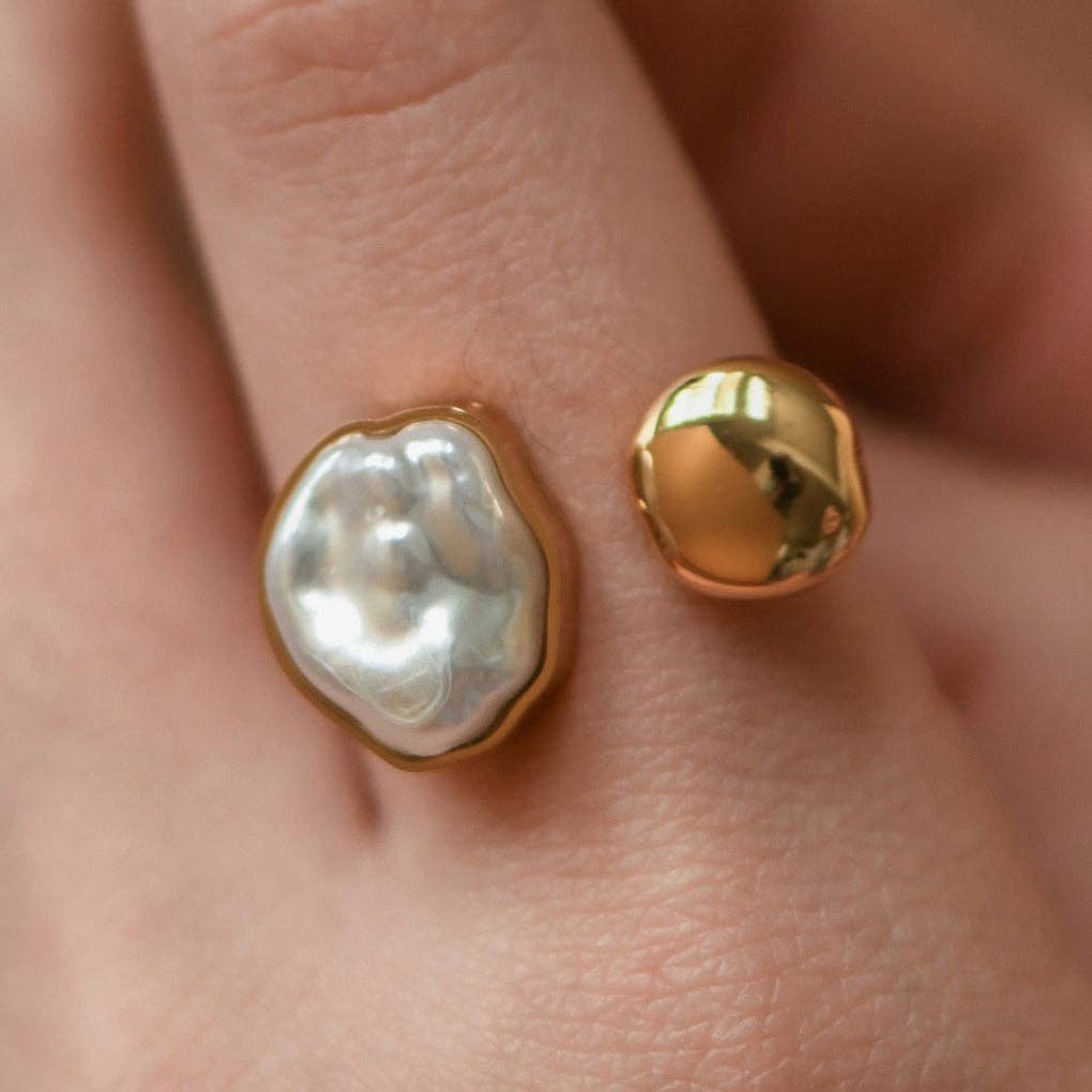 18K Gold Plated Waterproof Stainless Steel Ring - 7960: S0OX3T7960